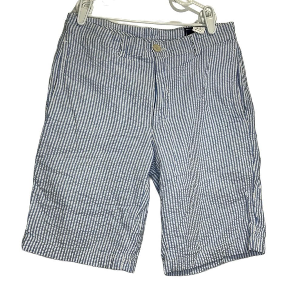 Vineyard Vines Short Mens 28 Blue Striped Seersucker Chino Pockets Breaker